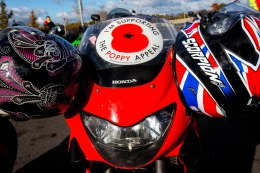 12/11/2017. Remembrance Day Ring of Red. Motorcyclist Assemble at Cobham Services.