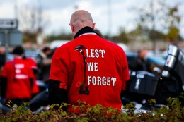 12/11/2017. Remembrance Day Ring of Red. Motorcyclist Assemble at Cobham Services.