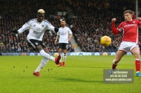 23/12/2017. Fulham v Barnsley. Action from the SkyBet Championship at Craven Cottage. FulhamÕs Sheyi OJO crosses