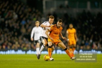 24/02/2018. Fulham v Wolverhampton Wanderers. Action from the SkyBet Championship at Craven Cottage as League leaders visit 5th place. FulhamÕs Tomas KALAS